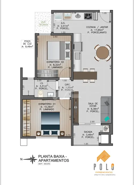Apartamento com 2 quartos à venda, 61m2 em Tocantins, Toledo - PR - imagem 6 Foto 6 de Apartamento com 2 quartos à venda, 61m2 em Tocantins, Toledo - PR