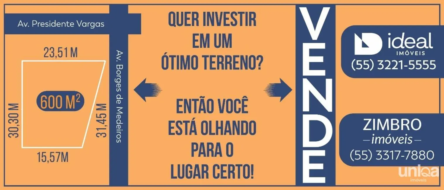 Foto 5 de Terreno / Lote à venda, 600m2 em Nossa Senhora de Fátima, Santa Maria - RS