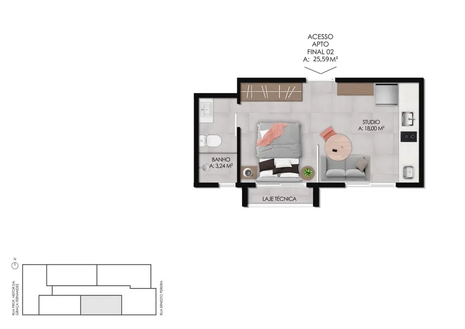 Foto 5 de Apartamento com 1 quarto à venda, 26m2 em Camobi, Santa Maria - RS