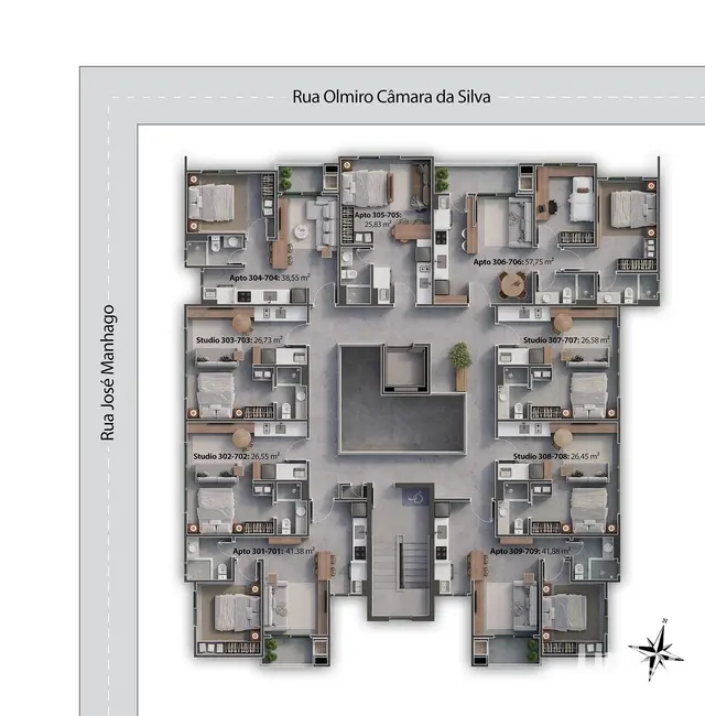 Foto 9 de Apartamento com 1 quarto à venda, 42m2 em Camobi, Santa Maria - RS
