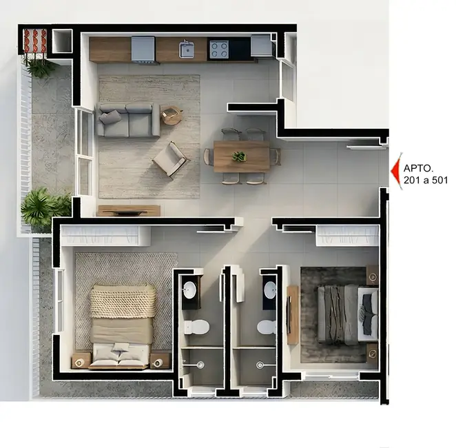 Foto 2 de Apartamento com 2 quartos à venda, 72m2 em Camobi, Santa Maria - RS