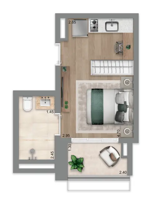 Foto 7 de Apartamento com 1 quarto à venda, 40m2 em Brooklin Paulista, São Paulo - SP