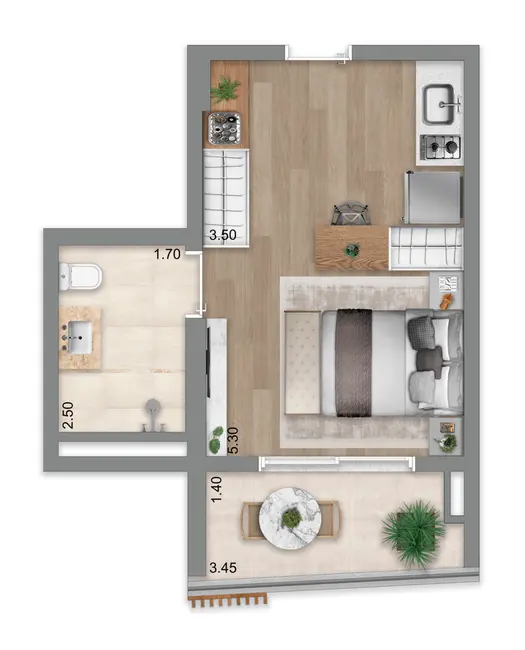 Foto 8 de Apartamento com 1 quarto à venda, 37m2 em Brooklin Paulista, São Paulo - SP