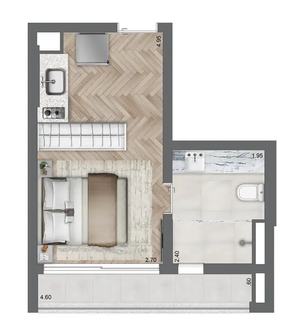 Apartamento com 1 quarto à venda, 39m2 em Vila Mariana, São Paulo - SP - imagem 8 Foto 8 de Apartamento com 1 quarto à venda, 39m2 em Vila Mariana, São Paulo - SP