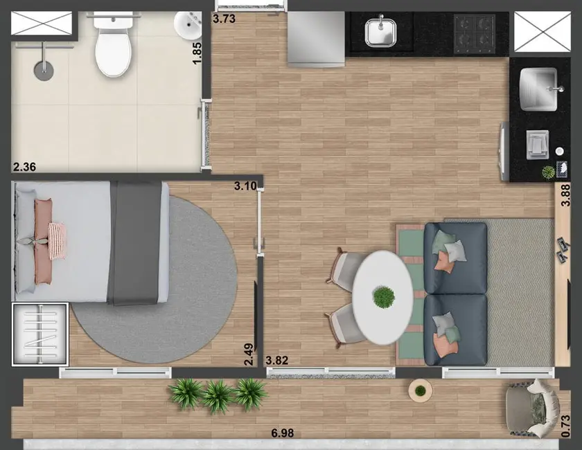 Apartamento com 1 quarto à venda, 53m2 em Perdizes, São Paulo - SP - imagem 8 Foto 8 de Apartamento com 1 quarto à venda, 53m2 em Perdizes, São Paulo - SP