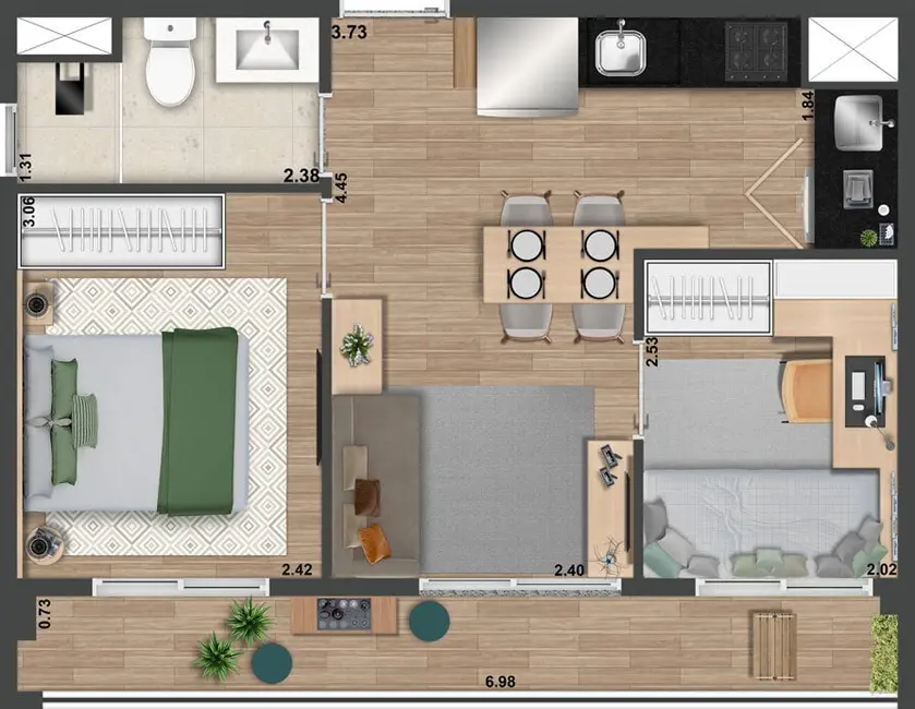 Apartamento com 1 quarto à venda, 53m2 em Perdizes, São Paulo - SP - imagem 6 Foto 6 de Apartamento com 1 quarto à venda, 53m2 em Perdizes, São Paulo - SP