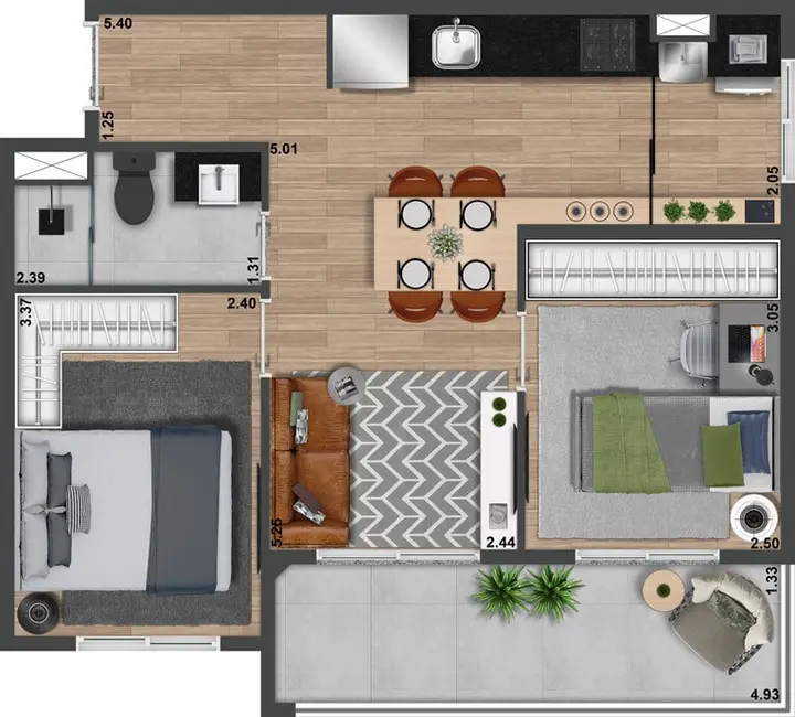 Apartamento com 1 quarto à venda, 53m2 em Perdizes, São Paulo - SP - imagem 9 Foto 9 de Apartamento com 1 quarto à venda, 53m2 em Perdizes, São Paulo - SP