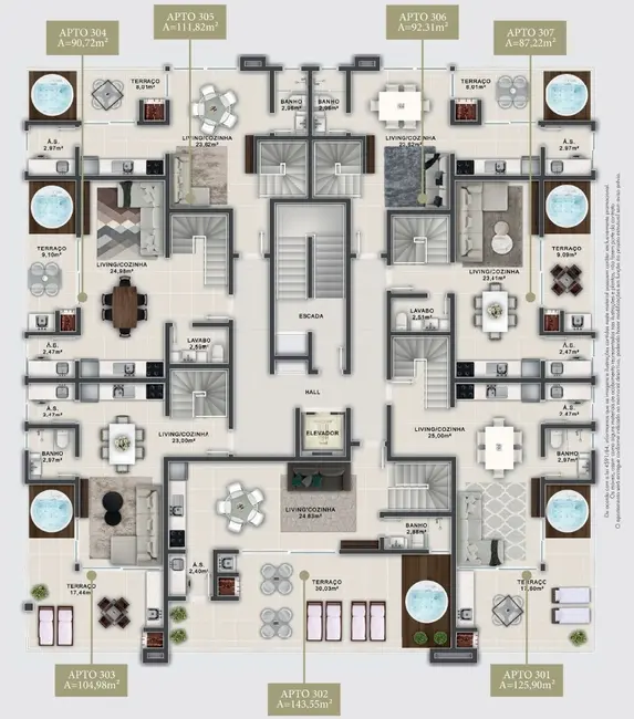 Foto 8 de Apartamento com 2 quartos à venda, 149m2 em Bombinhas - SC