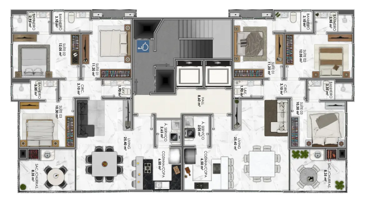 Foto 9 de Apartamento com 3 quartos à venda, 105m2 em Meia Praia, Itapema - SC