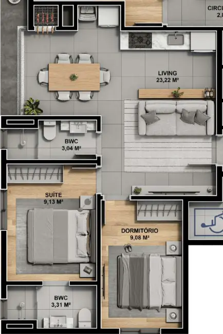 Apartamento com 2 quartos à venda, 56m2 em Itapema - SC - imagem 9 Foto 9 de Apartamento com 2 quartos à venda, 56m2 em Itapema - SC