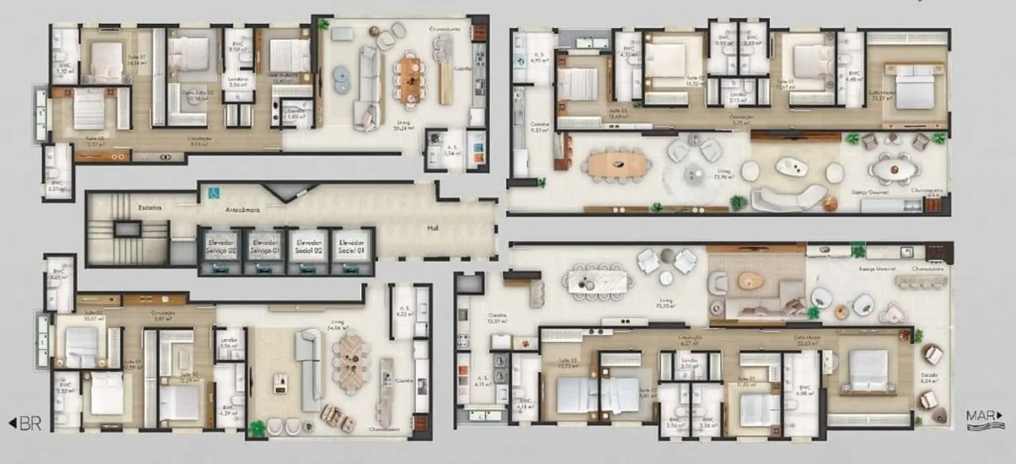 Foto 4 de Apartamento com 4 quartos à venda, 192m2 em Itapema - SC