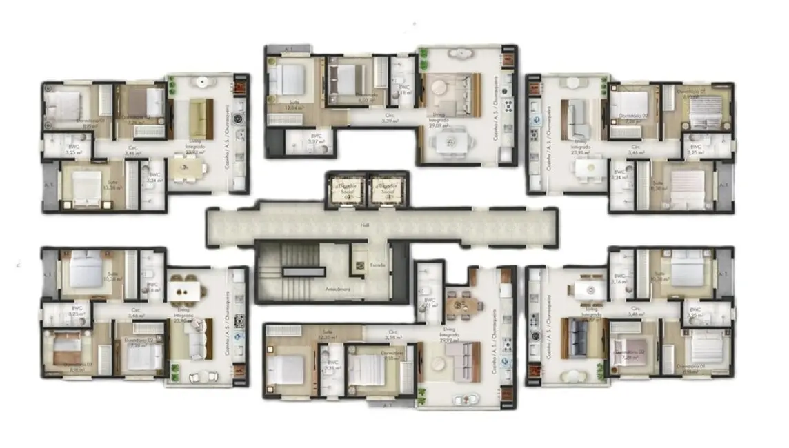 Apartamento com 3 quartos à venda, 70m2 em Itapema - SC - imagem 4 Foto 4 de Apartamento com 3 quartos à venda, 70m2 em Itapema - SC