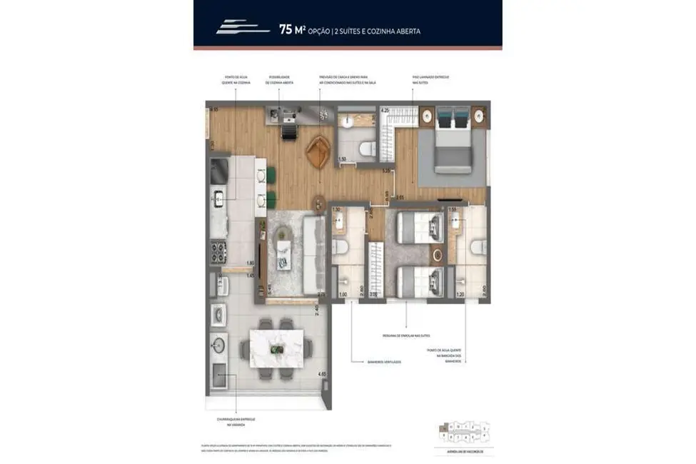 Foto 7 de Apartamento com 2 quartos à venda, 76m2 em Vila Marina, São Paulo - SP