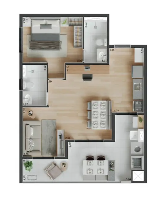 Apartamento com 2 quartos à venda, 61m2 em Vila Olímpia, São Paulo - SP - imagem 5 Foto 5 de Apartamento com 2 quartos à venda, 61m2 em Vila Olímpia, São Paulo - SP