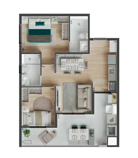 Apartamento com 2 quartos à venda, 61m2 em Vila Olímpia, São Paulo - SP - imagem 4 Foto 4 de Apartamento com 2 quartos à venda, 61m2 em Vila Olímpia, São Paulo - SP