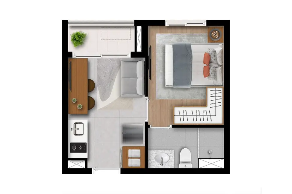 Apartamento com 1 quarto à venda, 25m2 em Pinheiros, São Paulo - SP - imagem 9 Foto 9 de Apartamento com 1 quarto à venda, 25m2 em Pinheiros, São Paulo - SP