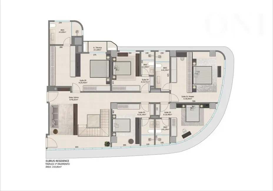 Apartamento com 5 quartos à venda, 348m2 em Centro, Balneario Camboriu - SC - imagem 5 Foto 5 de Apartamento com 5 quartos à venda, 348m2 em Centro, Balneario Camboriu - SC