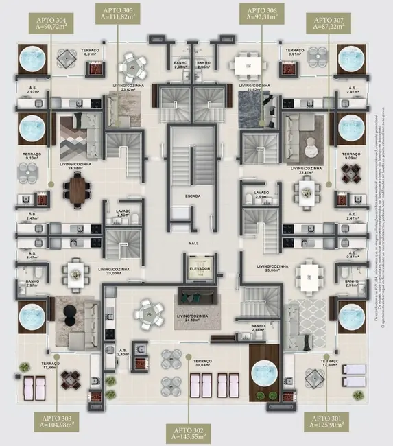Foto 8 de Apartamento com 3 quartos à venda, 142m2 em Bombinhas - SC