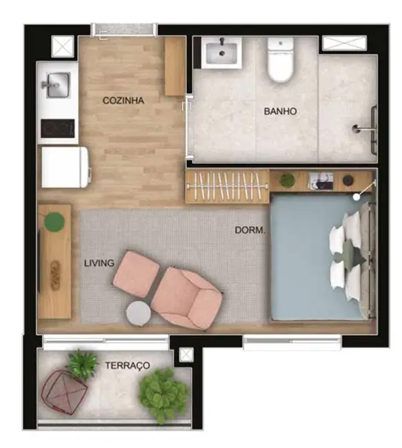 Foto 2 de Apartamento com 1 quarto à venda, 27m2 em Vila Olímpia, São Paulo - SP