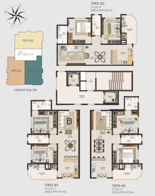 Apartamento com 2 quartos à venda, 70m2 em Itapema - SC - imagem 6 Foto 6 de Apartamento com 2 quartos à venda, 70m2 em Itapema - SC