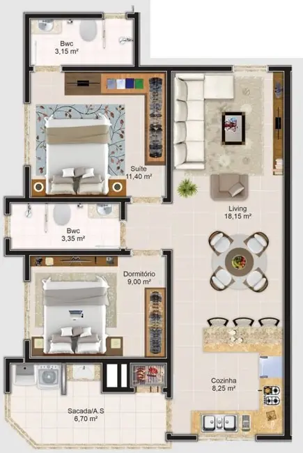 Foto 7 de Apartamento com 2 quartos à venda, 70m2 em Itapema - SC
