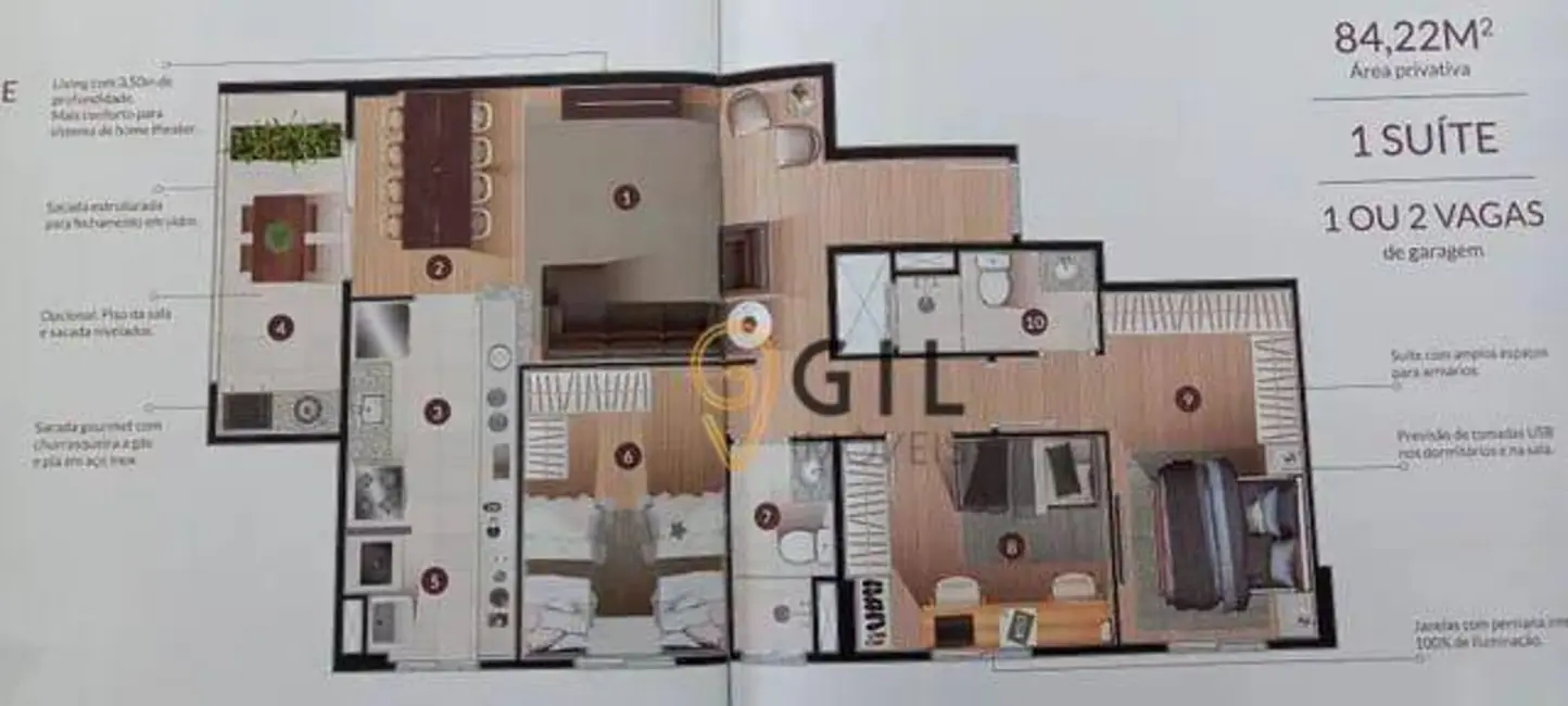 Foto 9 de Apartamento com 3 quartos à venda e para alugar, 84m2 em Jacarei - SP