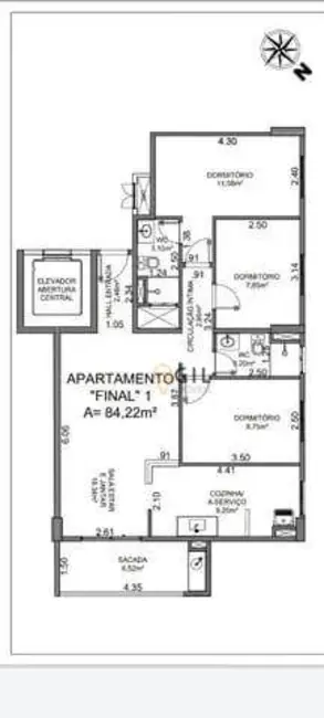 Foto 8 de Apartamento com 3 quartos à venda e para alugar, 84m2 em Jacarei - SP
