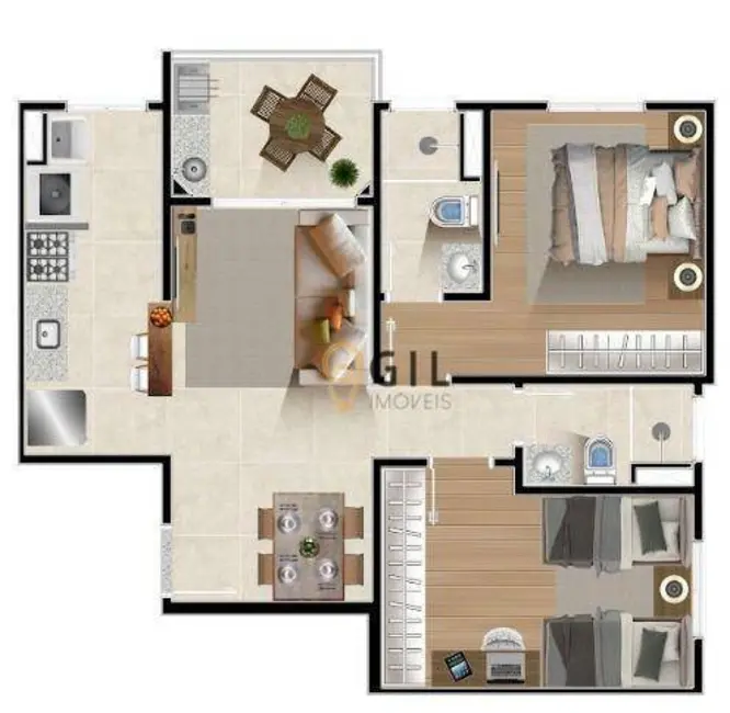 Foto 3 de Apartamento com 3 quartos à venda, 74m2 em Centro, Jacarei - SP