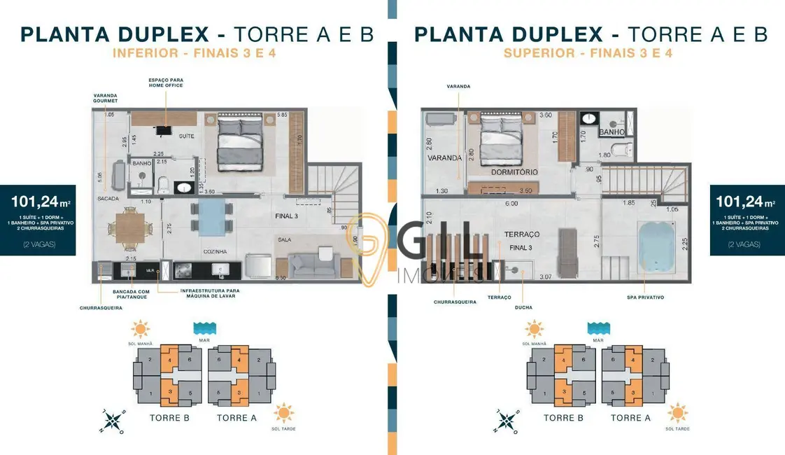 Foto 3 de Apartamento com 2 quartos à venda, 62m2 em Martim de Sá, Caraguatatuba - SP