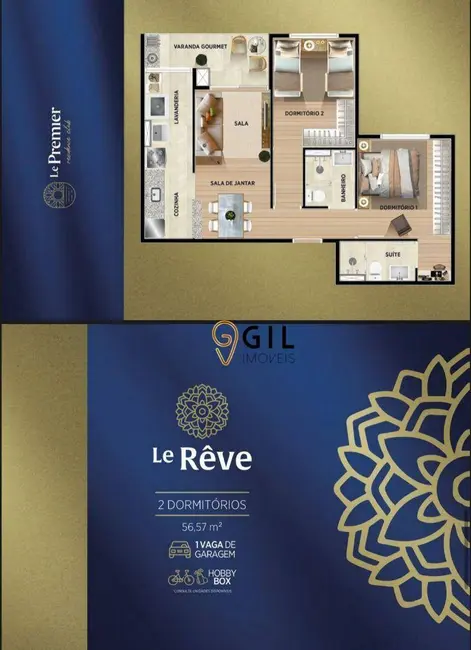 Foto 2 de Apartamento com 2 quartos à venda, 56m2 em Jardim Califórnia, Jacarei - SP