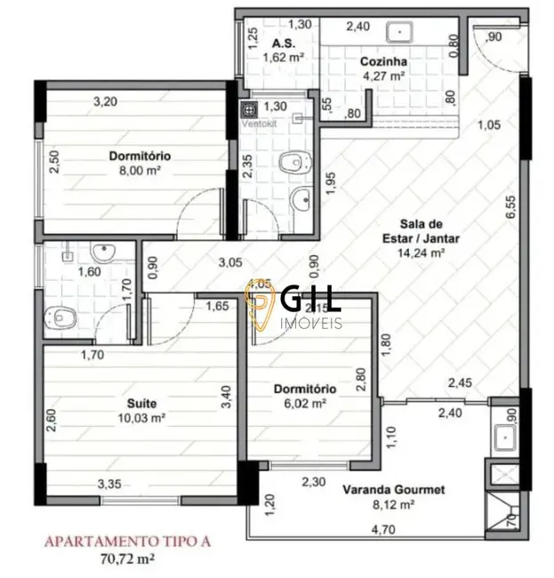 Foto 8 de Apartamento com 3 quartos à venda, 70m2 em Jardim Califórnia, Jacarei - SP