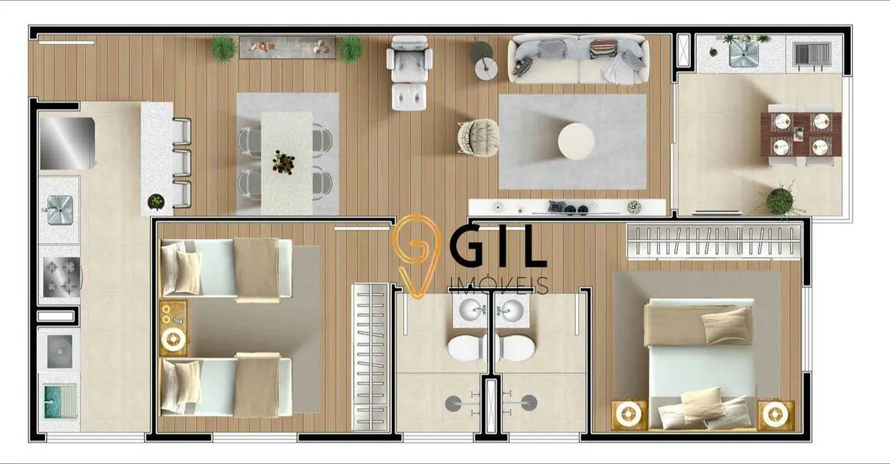 Foto 1 de Apartamento com 2 quartos para alugar, 68m2 em Jardim América, Jacarei - SP