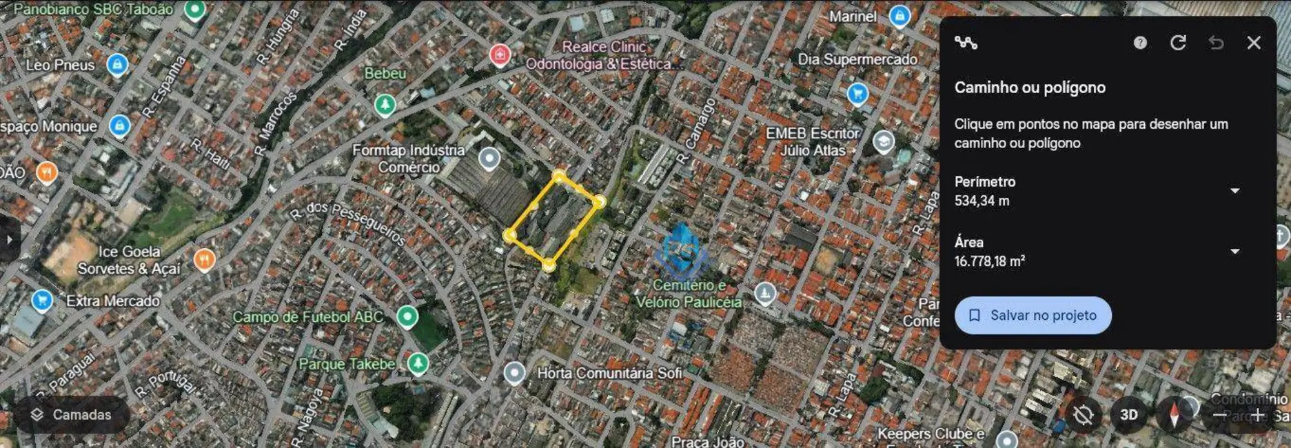 Foto 2 de Terreno / Lote à venda, 17000m2 em Taboão, Diadema - SP