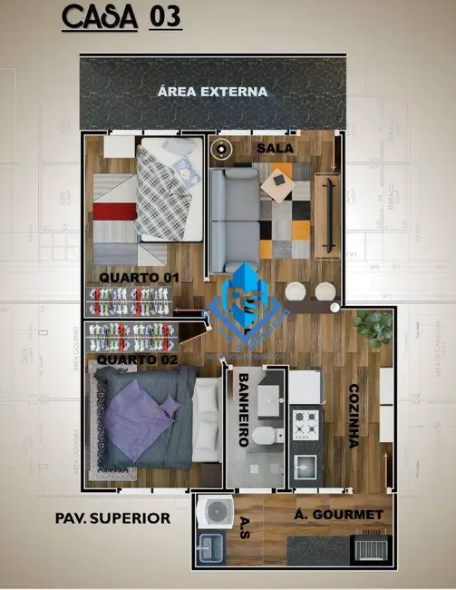 Foto 7 de Sobrado com 2 quartos à venda, 52m2 em Mirim, Praia Grande - SP