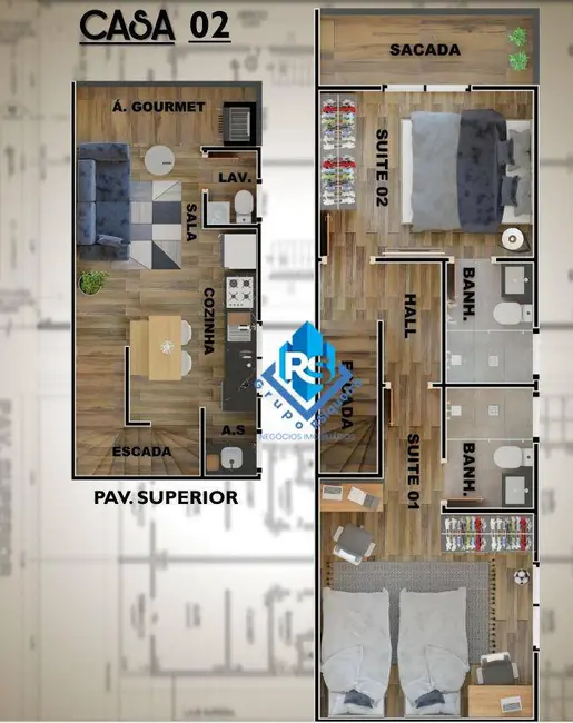 Foto 6 de Sobrado com 2 quartos à venda, 52m2 em Mirim, Praia Grande - SP