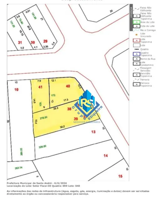 Foto 3 de Terreno / Lote para alugar, 600m2 em Jardim, Santo Andre - SP