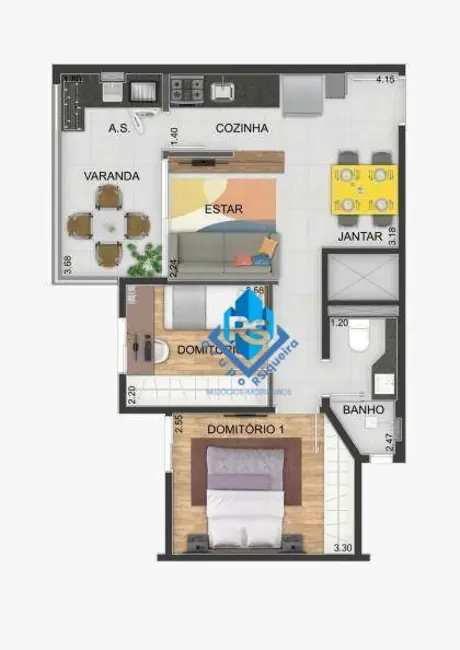 Foto 2 de Apartamento com 2 quartos à venda, 46m2 em Vila Curuçá, Santo Andre - SP