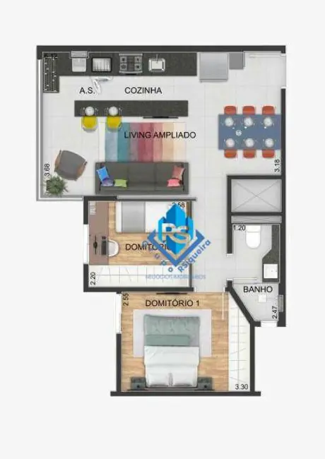 Foto 3 de Apartamento com 2 quartos à venda, 46m2 em Vila Curuçá, Santo Andre - SP