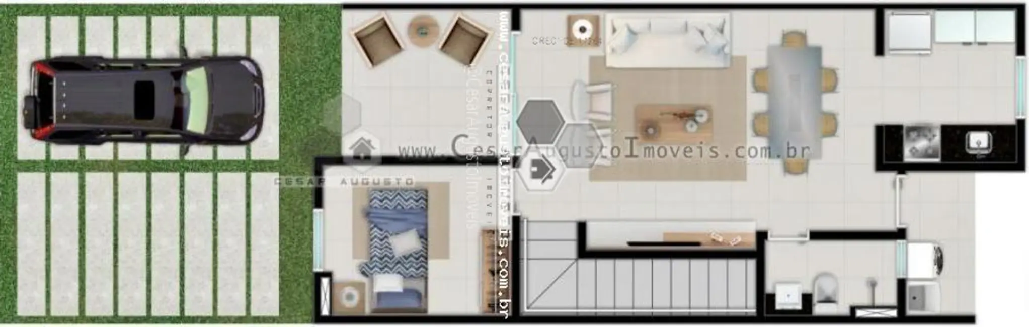Foto 2 de Casa de Condomínio com 3 quartos à venda, 97m2 em Aquiraz - CE