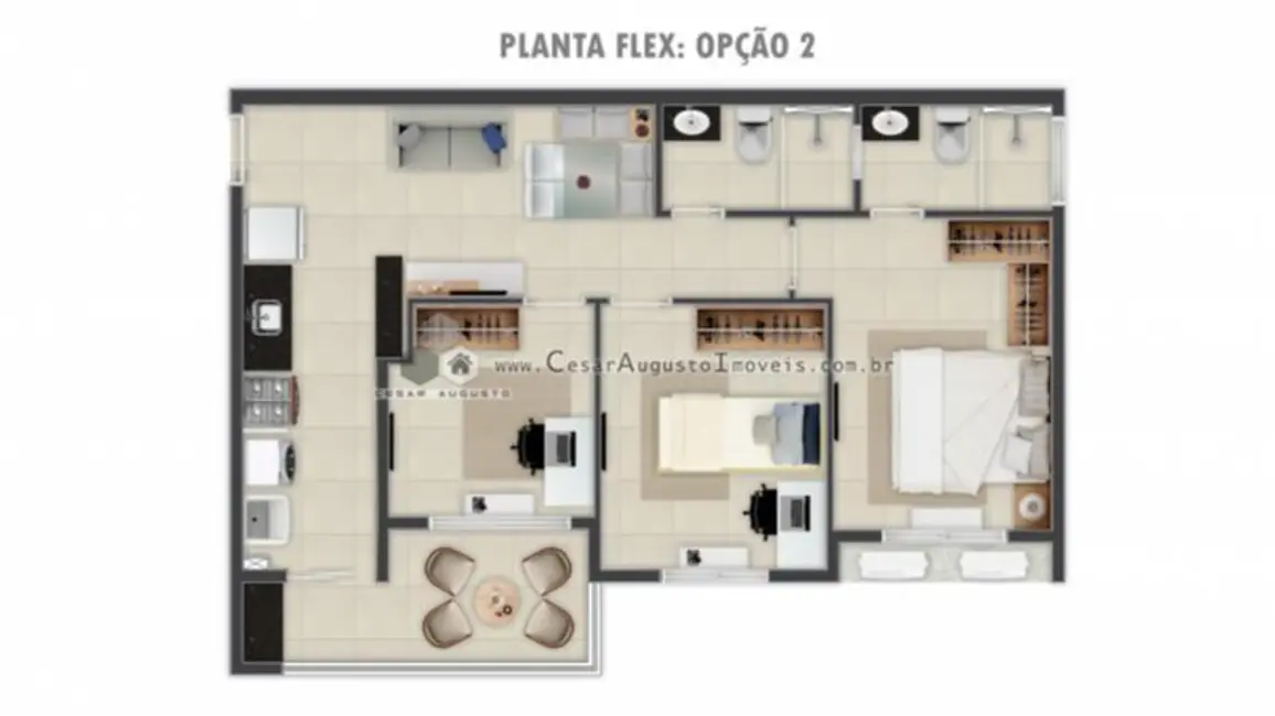 Foto 3 de Apartamento com 2 quartos à venda, 53m2 em Engenheiro Luciano Cavalcante, Fortaleza - CE