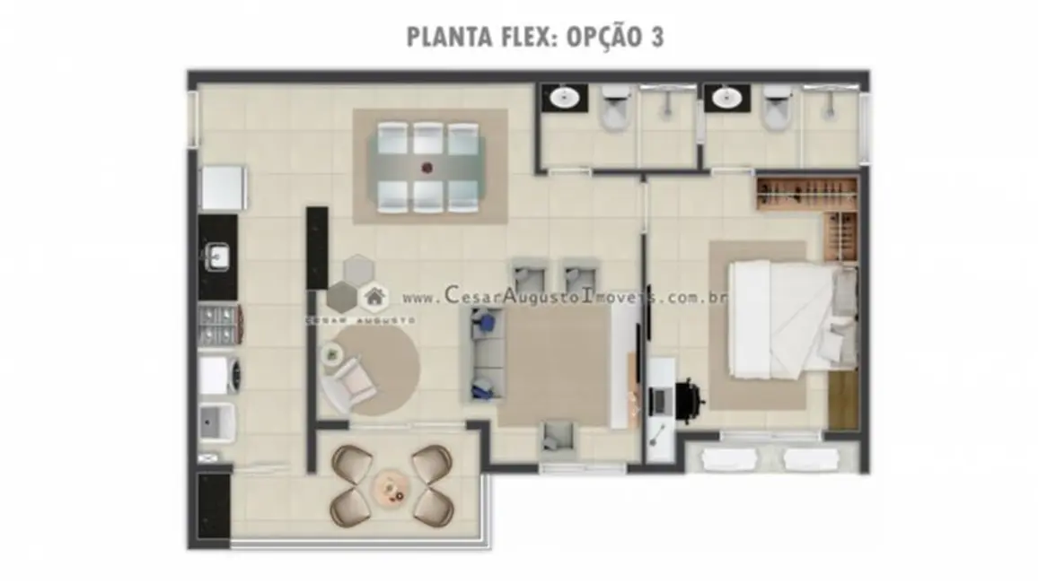 Foto 4 de Apartamento com 2 quartos à venda, 53m2 em Engenheiro Luciano Cavalcante, Fortaleza - CE