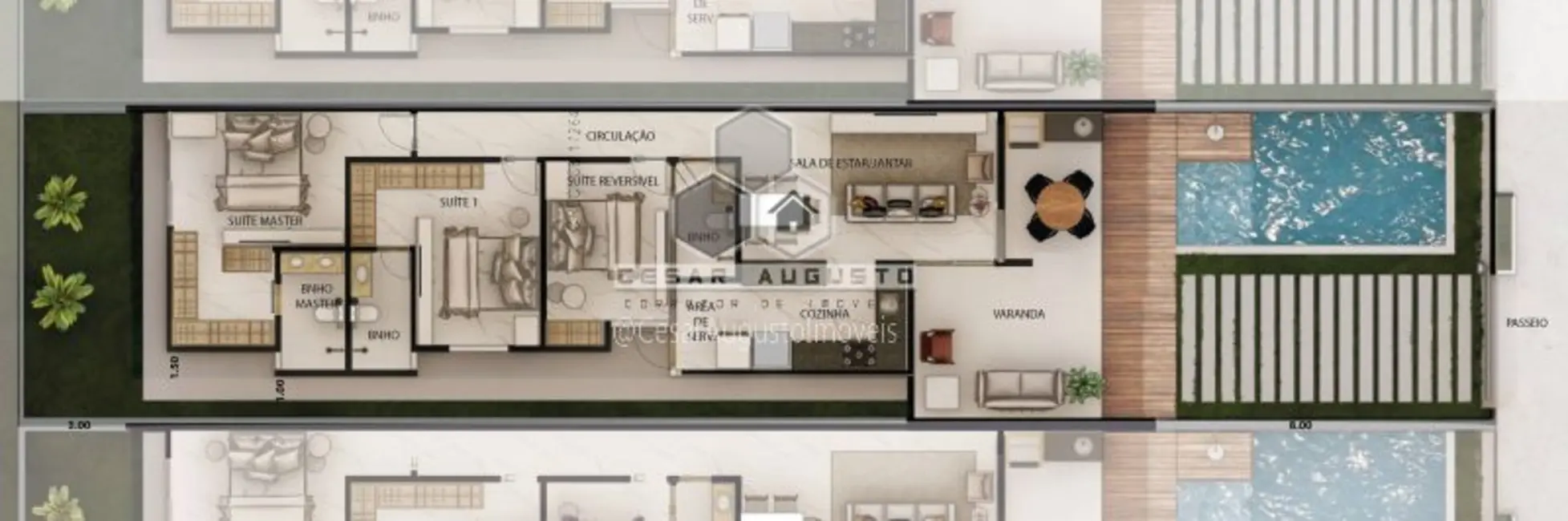 Foto 4 de Casa com 3 quartos à venda, 105m2 em Eusebio - CE