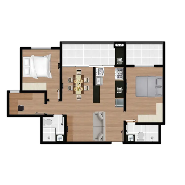 Foto 2 de Apartamento com 3 quartos à venda, 73m2 em Eusebio - CE