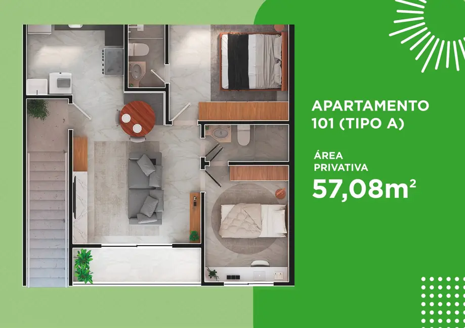 Apartamento com 2 quartos à venda, 47m2 em Itaitinga - CE - imagem 3 Foto 3 de Apartamento com 2 quartos à venda, 47m2 em Itaitinga - CE