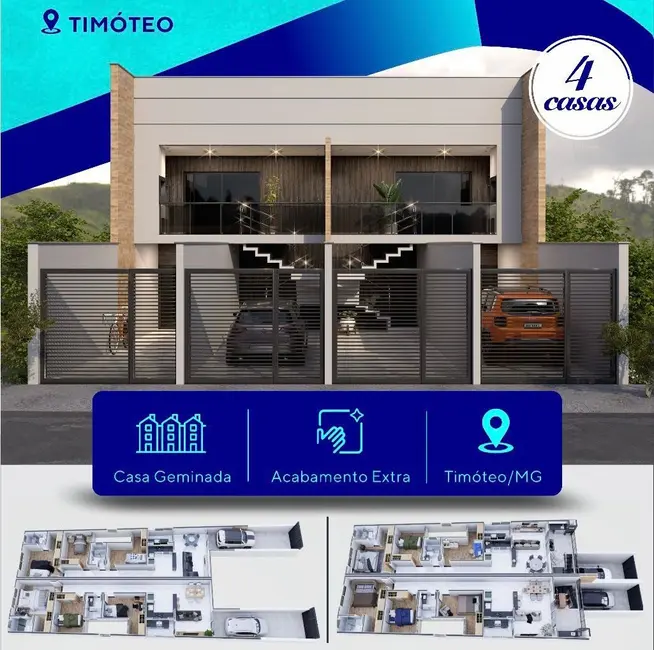 Foto 1 de Casa com 3 quartos à venda, 127m2 em Primavera, Timoteo - MG