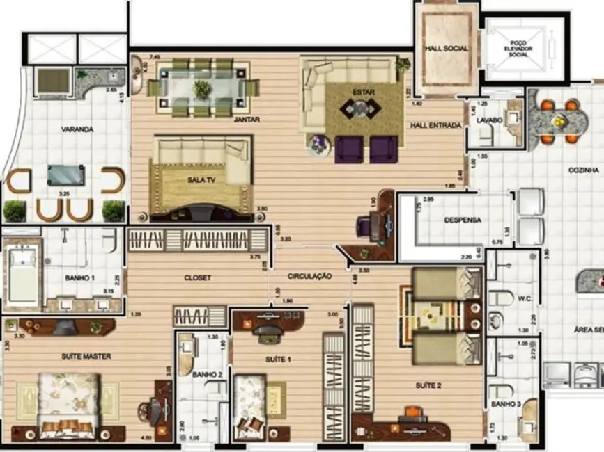 Foto 7 de Apartamento com 3 quartos à venda, 347m2 em Jardim América, Dourados - MS