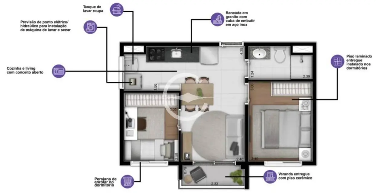 Apartamento com 1 quarto à venda, 27m2 em Vila Olímpia, São Paulo - SP - imagem 2 Foto 2 de Apartamento com 1 quarto à venda, 27m2 em Vila Olímpia, São Paulo - SP