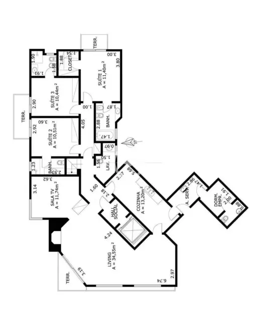 Foto 2 de Apartamento com 3 quartos à venda, 162m2 em Vila Andrade, São Paulo - SP