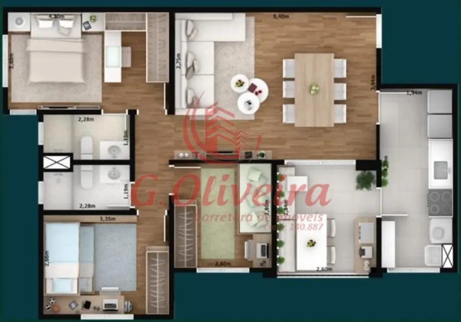 Foto 2 de Apartamento com 3 quartos à venda, 83m2 em Jardim Ana Maria, Jundiai - SP