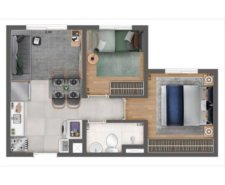 Apartamento com 2 quartos à venda, 33m2 em Vila Ré, São Paulo - SP - imagem 3 Foto 3 de Apartamento com 2 quartos à venda, 33m2 em Vila Ré, São Paulo - SP